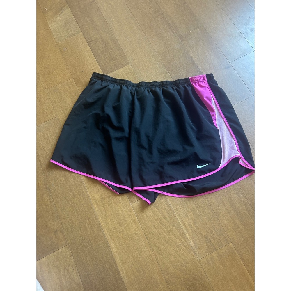 Nike Dri-FIT Womens Running Shorts Black Pink Mesh Trim Size 3X
